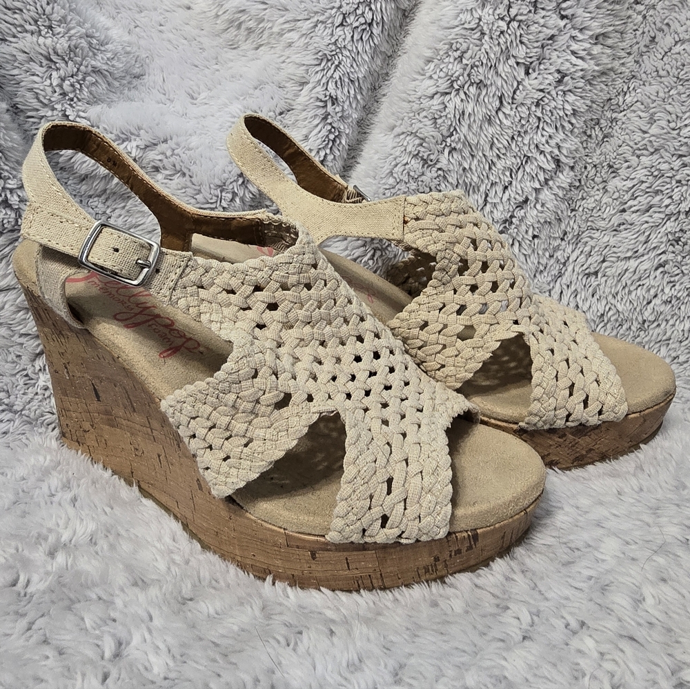 Women's Beige Wedge Sandals